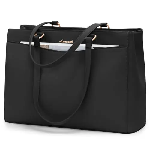 LOVEVOOK Borsa Donna Grande, PU Pelle Borse da Lavoro Università Tote Bag porta PC 15.6 Pollici, Elegante Borsa