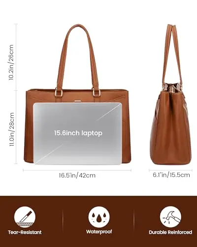 LOVEVOOK Borsa per computer portatile da donna 14 pollici, borsa da lavoro da donna, borsa da lavoro, borsa per miniatura 3