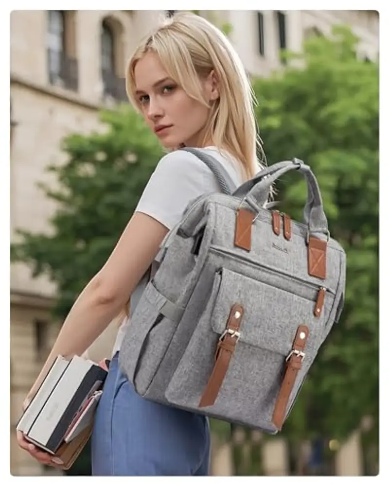 LOVEVOOK Zaino Donna, Zaino porta PC Donna 15.6 pollici Impermeabile con Borsa per Cavo Dati, Zaini per Laptop miniatura 2