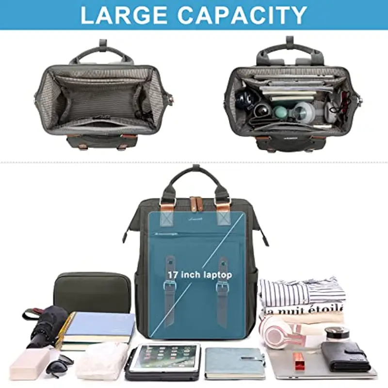 LOVEVOOK Zaino per computer portatile, da donna, per la scuola, per adolescenti, da 15, 6 pollici, con sacchetto per miniatura 3