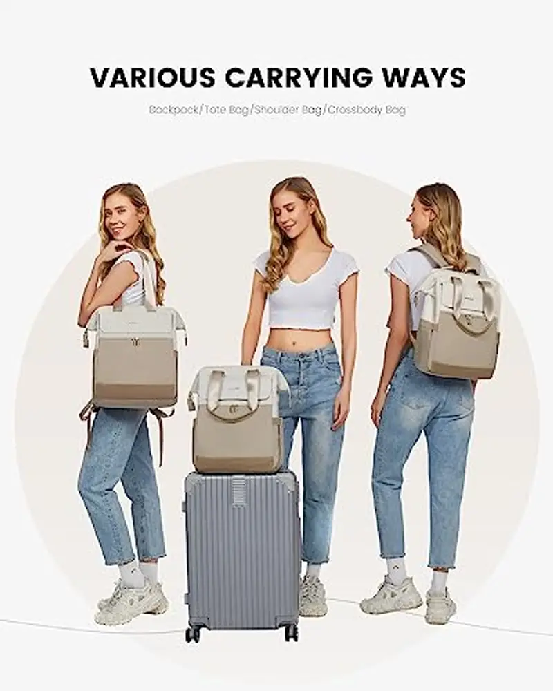 LOVEVOOK Zaino Porta PC Donna 15, 6 Pollici, Antifurto e Impermeabile, Con Porta USB per Lavoro, Università, Viaggi, Docente, Ufficio, Scuola miniatura 2