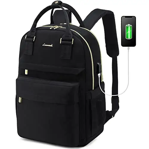 LOVEVOOK Zaino Porta PC Donna, 15,6 Pollici Impermeabile Computer Backpack Antifurto con Porta USB e Scomparto per