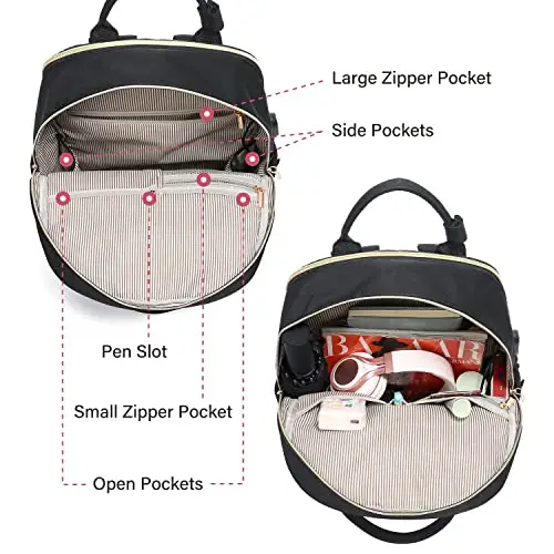 LOVEVOOK Zaino Porta PC Donna, 15, 6 Pollici Impermeabile Computer Backpack Antifurto con Porta USB e Scomparto per miniatura 3