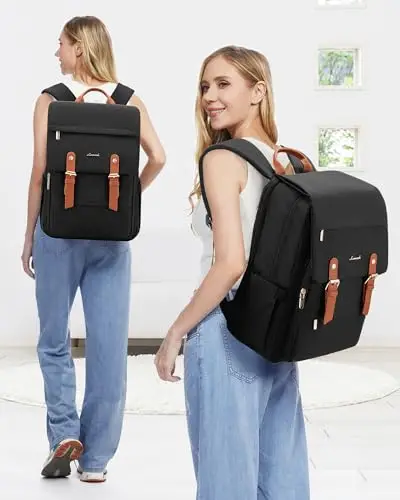 LOVEVOOK Zaino Porta PC Donna, 17 Pollici Impermeabile Zaino Antifurto per Computer portatile con Porta USB per miniatura 2