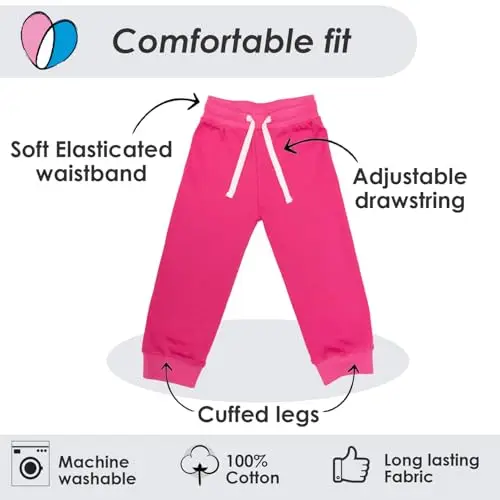 Lovjoy Pantaloni da Jogging Bambina/Pantaloni Casual / 100% Cotone, Morbidi e Confortevoli miniatura 2