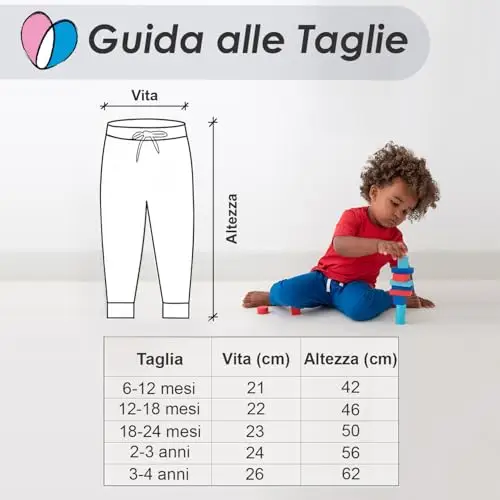Lovjoy Pantaloni Jogger da Bambini – Pacco da 3 o 4 Colori - 1-4 Anni - qualità, Comfort, 100% Cotone con Elastico e miniatura 3