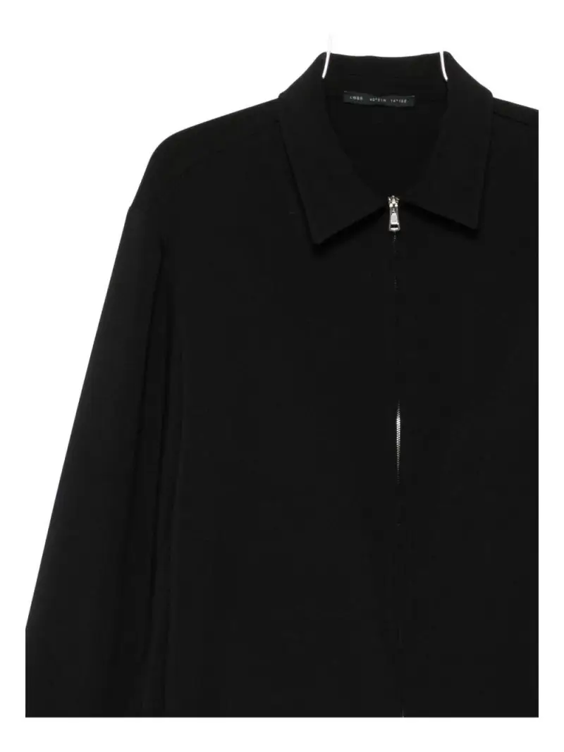 Giacca Camicia con Zip e Colletto Nero miniatura 2