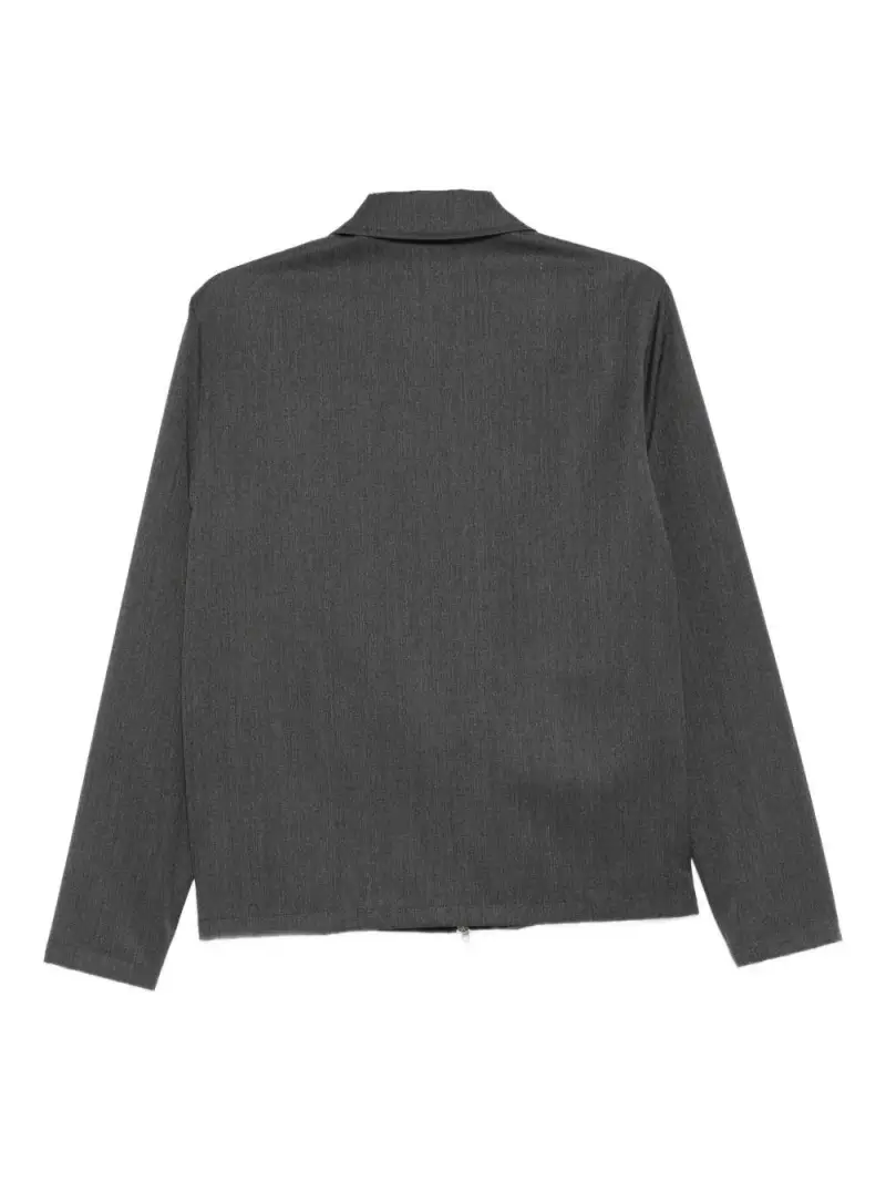 Giubbino grigio con colletto a punta e chiusura con zip miniatura 2