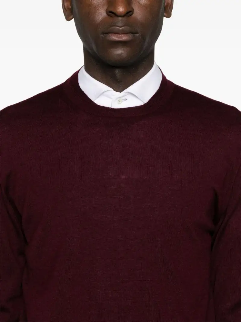 Maglione k139 bordeaux in maglia fine lana miniatura 3