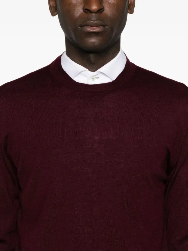 Maglione k139 bordeaux in maglia fine lana miniatura 3