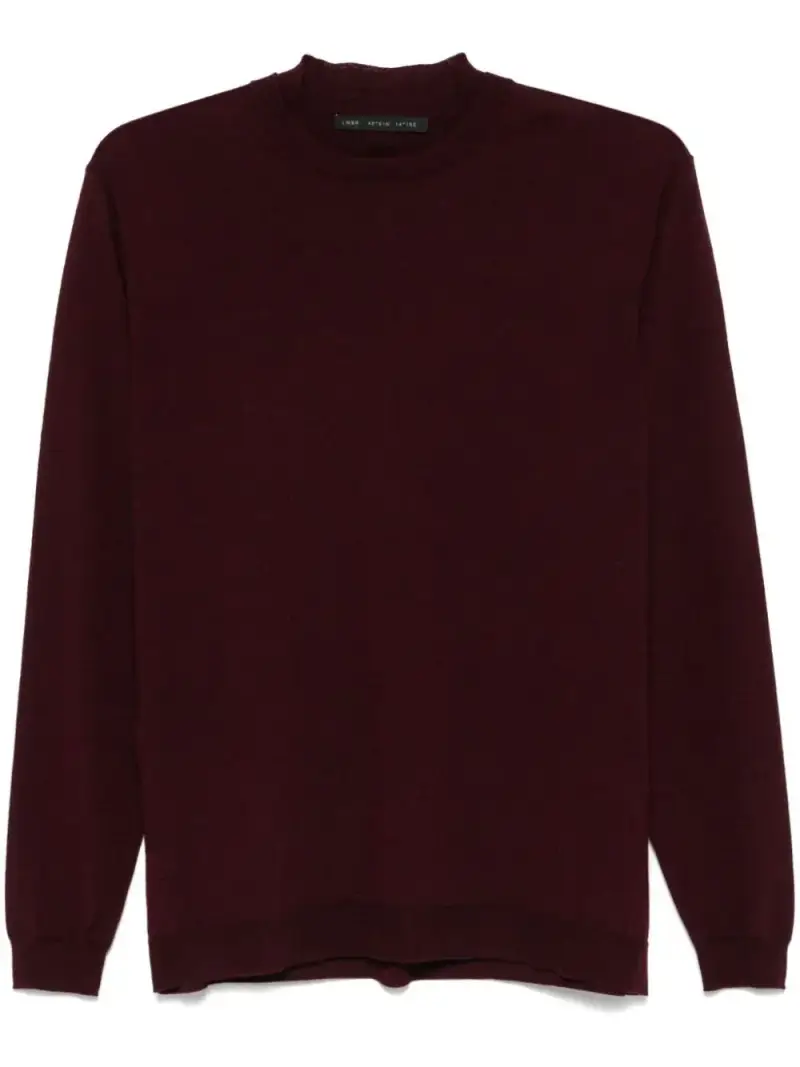 Maglione k139 bordeaux in maglia fine lana