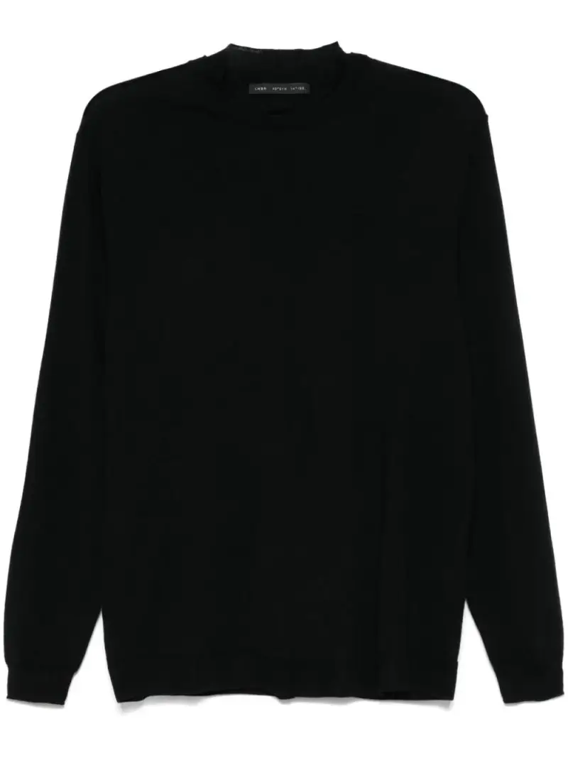 Maglione k139 nero in maglia fine lana