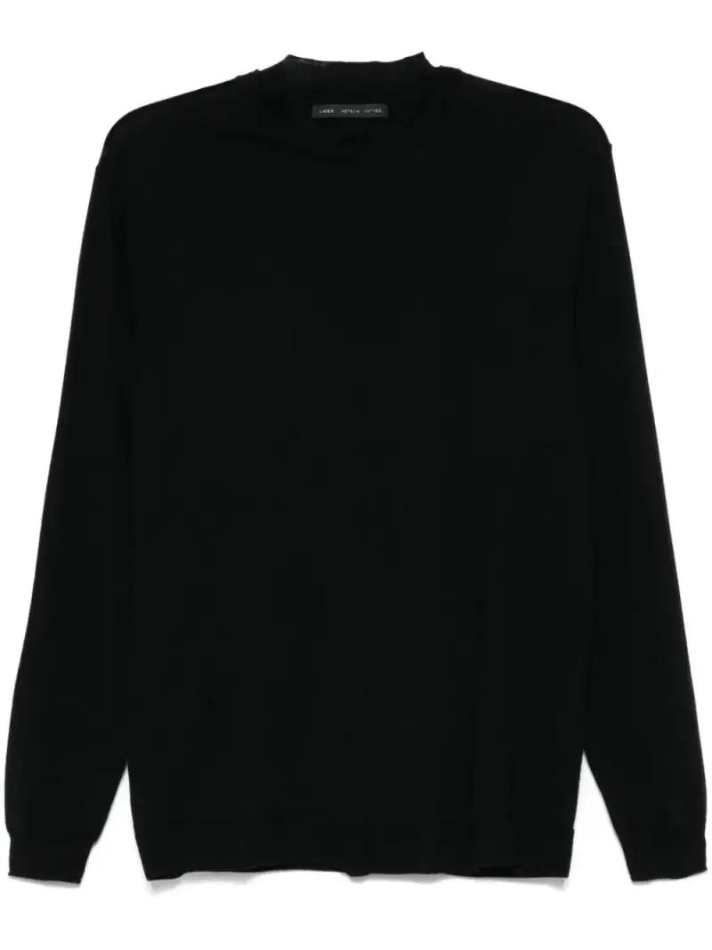 Maglione k139 nero in maglia fine lana