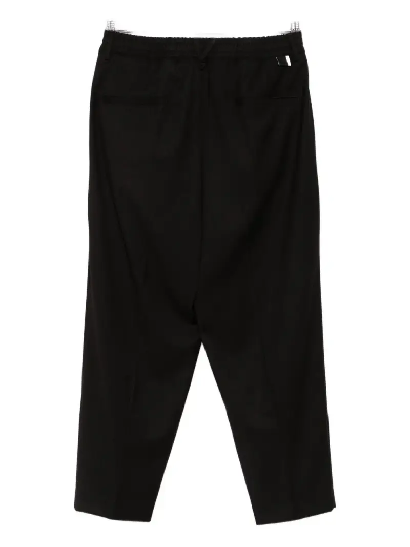 Pantaloni neri a gamba ampia con pieghe Nero miniatura 2