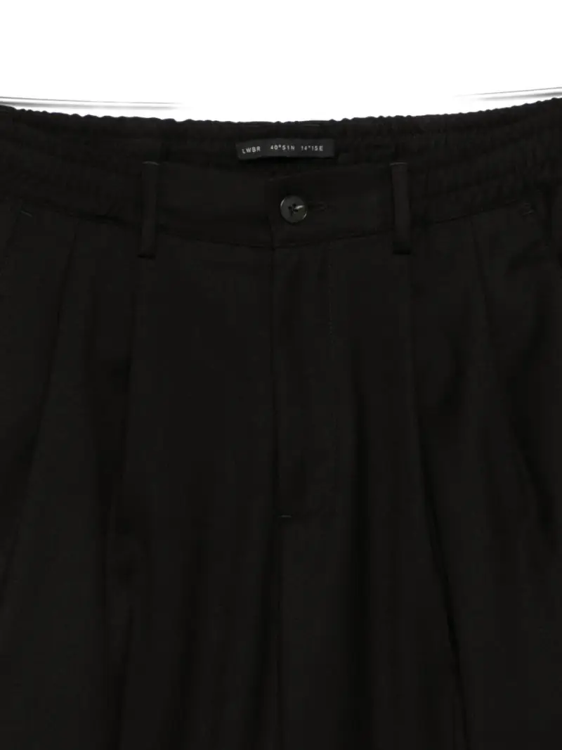 Pantaloni neri a gamba ampia con pieghe Nero miniatura 3