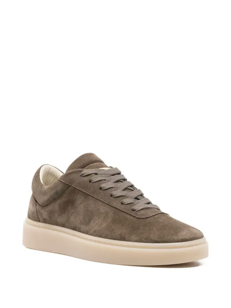 Sneakers in suede fango miniatura 2