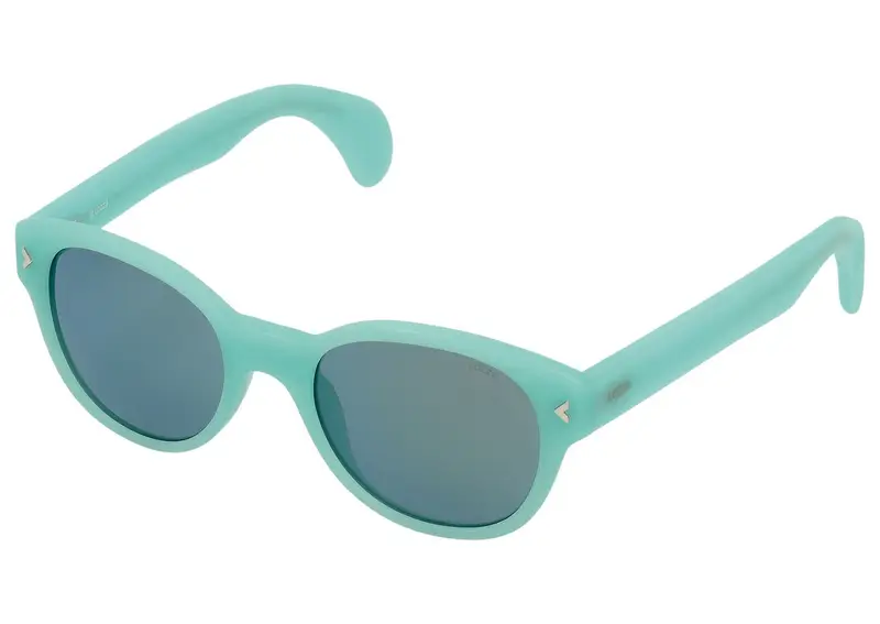Lozza Unisex SL1913 MACHO  XA3V Occhiali da sole Acetato Azzurro Grigio Rotonda Normale