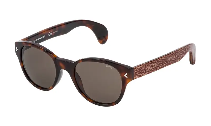 Lozza Unisex SL1913L MACHO  09AJ Occhiali da sole Acetato Havana Marrone Pantos Normale