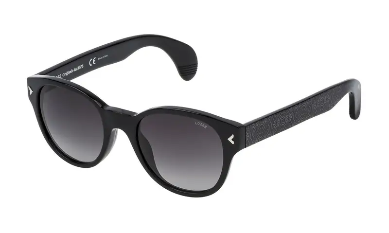 Lozza Unisex SL1913L MACHO  0BLK Occhiali da sole Acetato Nero Grigio Pantos Normale Sfumato