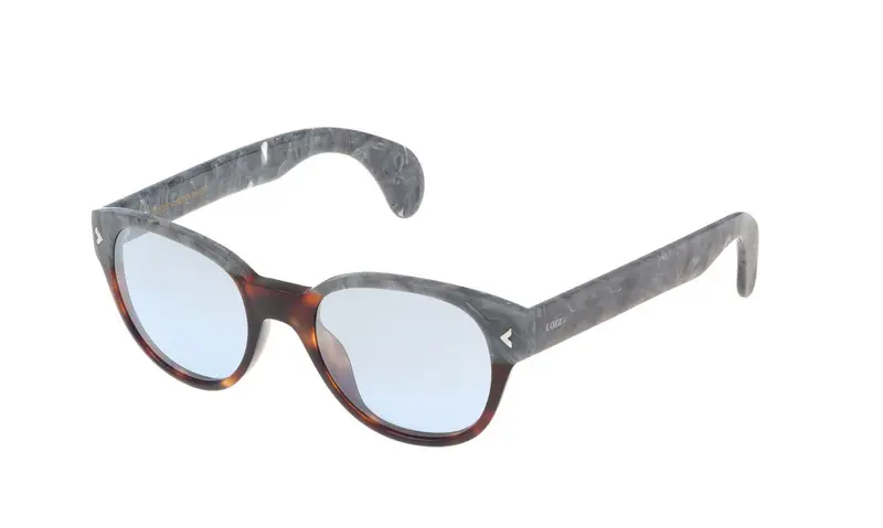 Lozza Unisex SL1913M MACHO  9AYX Occhiali da sole Acetato Grigio Blu Rotonda Normale Sfumato
