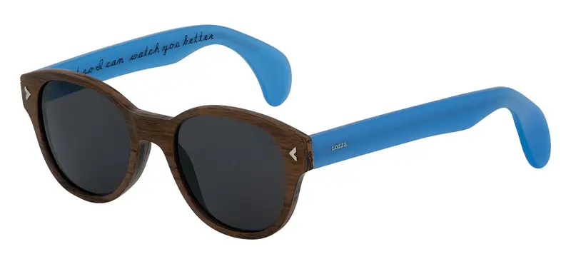 Lozza Unisex SL1913M MACHO  ANCP Occhiali da sole Acetato Marrone Grigio Rotonda Polarizzata