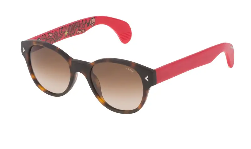 Lozza Unisex SL1913V MACHO  9AJM Occhiali da sole Acetato Havana Marrone Pantos Normale Sfumato