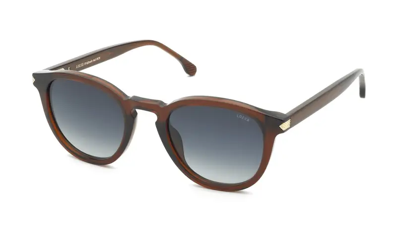 Lozza Unisex SL4373 MARATEA 4  06A6 Occhiali da sole Acetato Marrone Blu Pantos Normale Sfumato