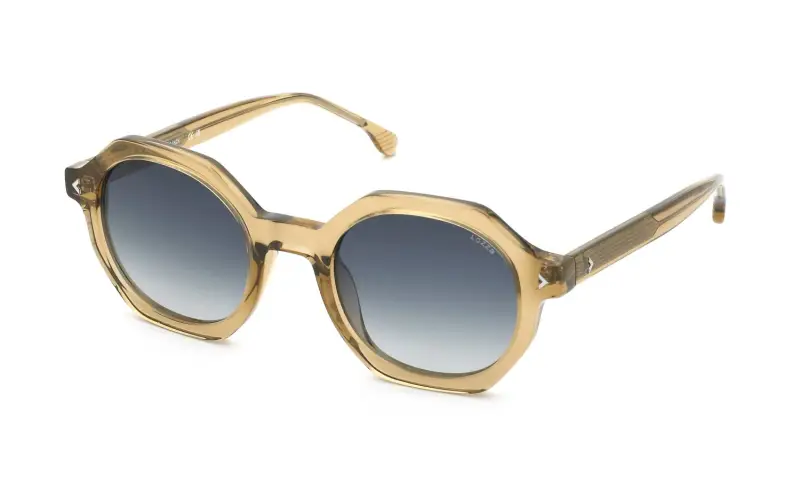 Unisex SL4383 ELBA 4 913 Occhiali da sole Acetato Beige Blu Geometrica Normale Sfumato