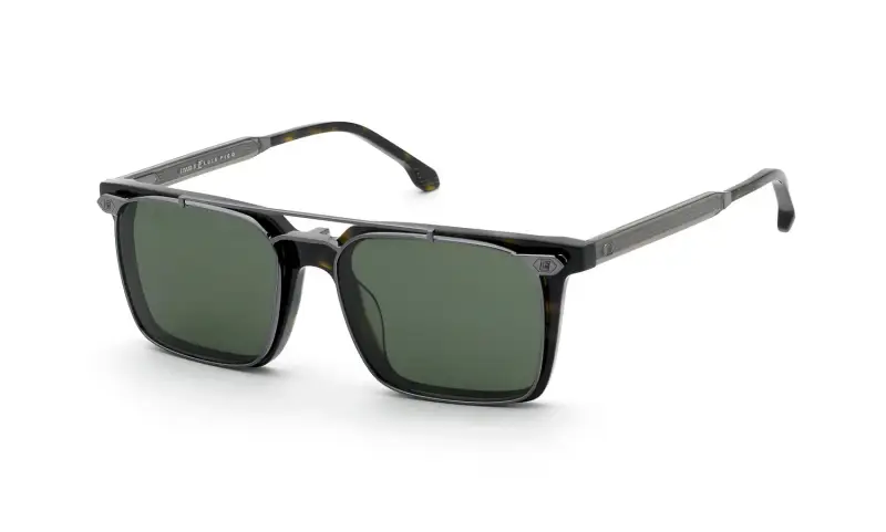 Uomo Lozza UL4402 722Y Montature da vista Acetato Havana Verde Squadrata Normale