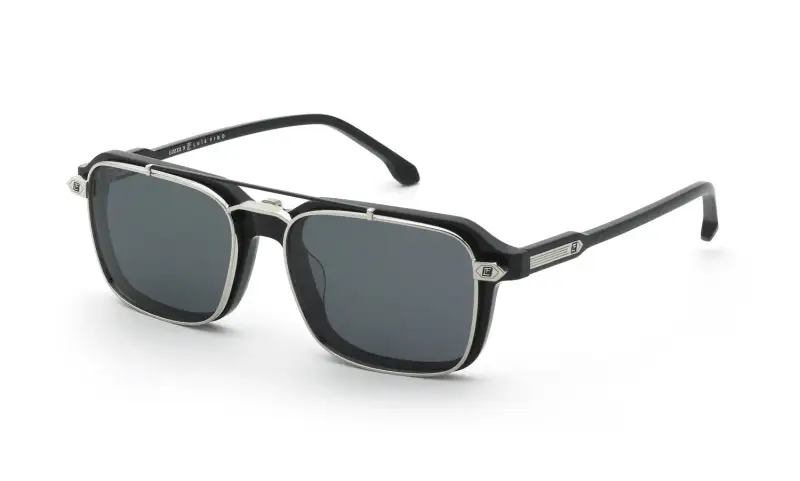 Lozza Montature da vista Uomo in acetato nero e fumo squadrate