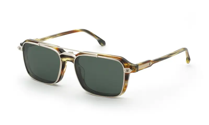 Lozza Montature da vista Uomo in acetato marrone e verde squadrate