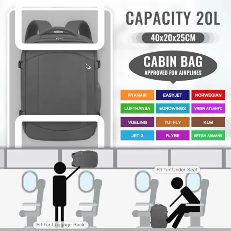 Ltemziiy Zaino da viaggio Grigio 1918106 miniatura 2