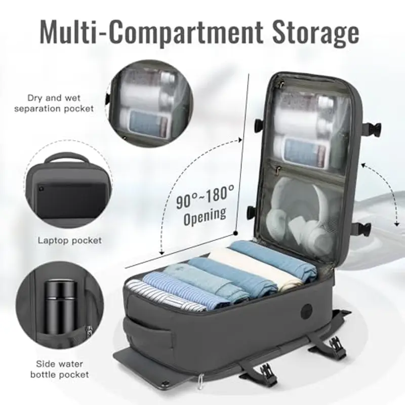 Ltemziiy Zaino da viaggio Grigio 1918106 miniatura 3