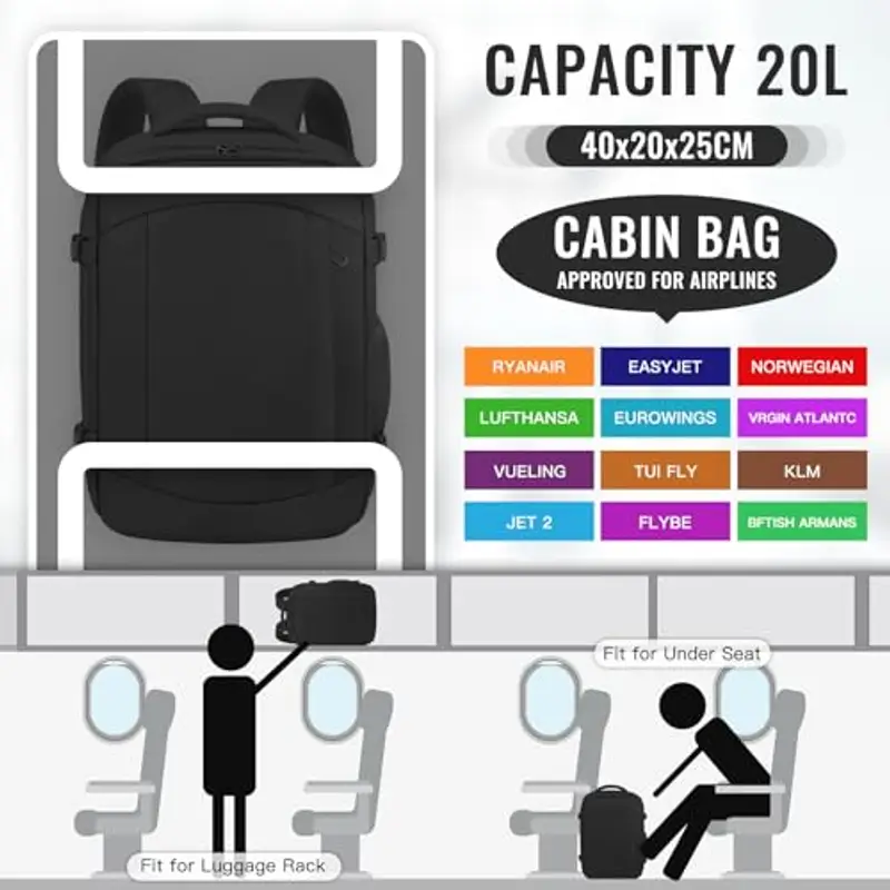 Ltemziiy Zaino da viaggio Nero 1572538 miniatura 2