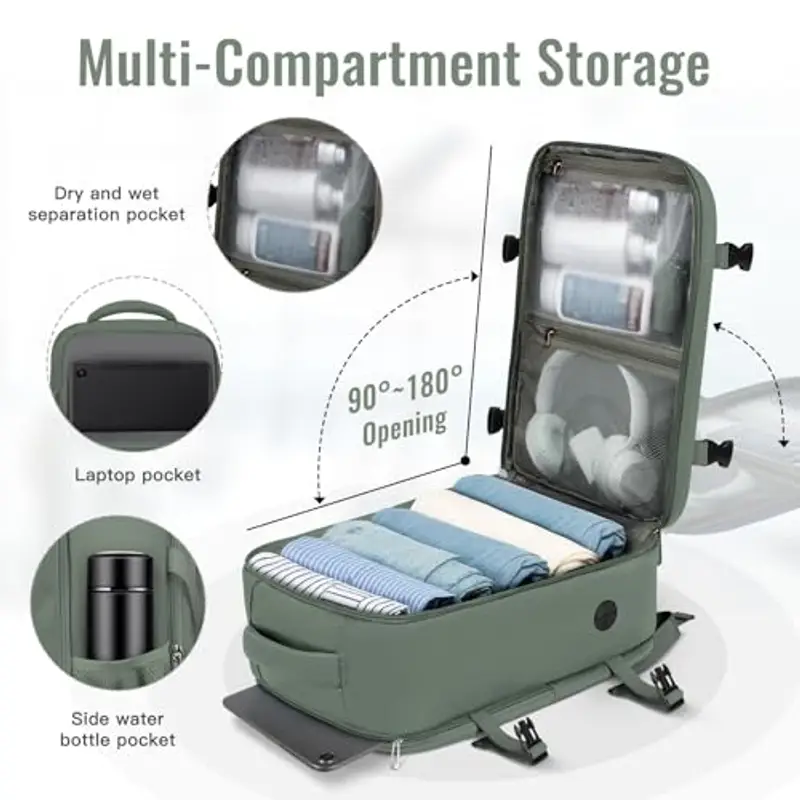 Ltemziiy Zaino da viaggio Verde 1918102 miniatura 3