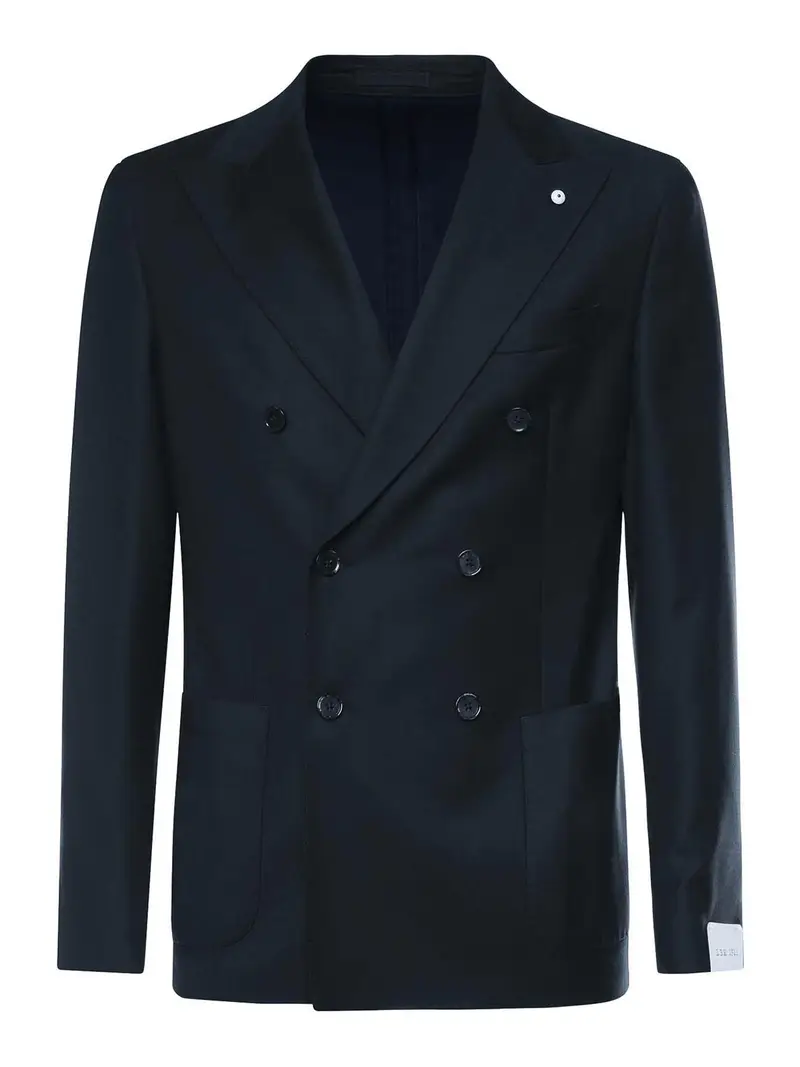 Blazer Doppiopetto In Lana Blu