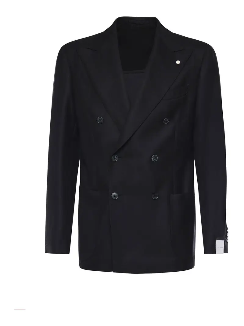 Blazer Doppiopetto In Lana Nero