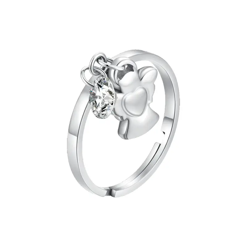 ANELLO DONNA IN ACCIAIO CON ANGELO E ZIRCONE BIANCO