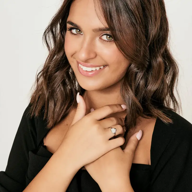 ANELLO DONNA IN ACCIAIO CON COCCINELLA E CRISTALLI BIANCHI MISURA S miniatura 3