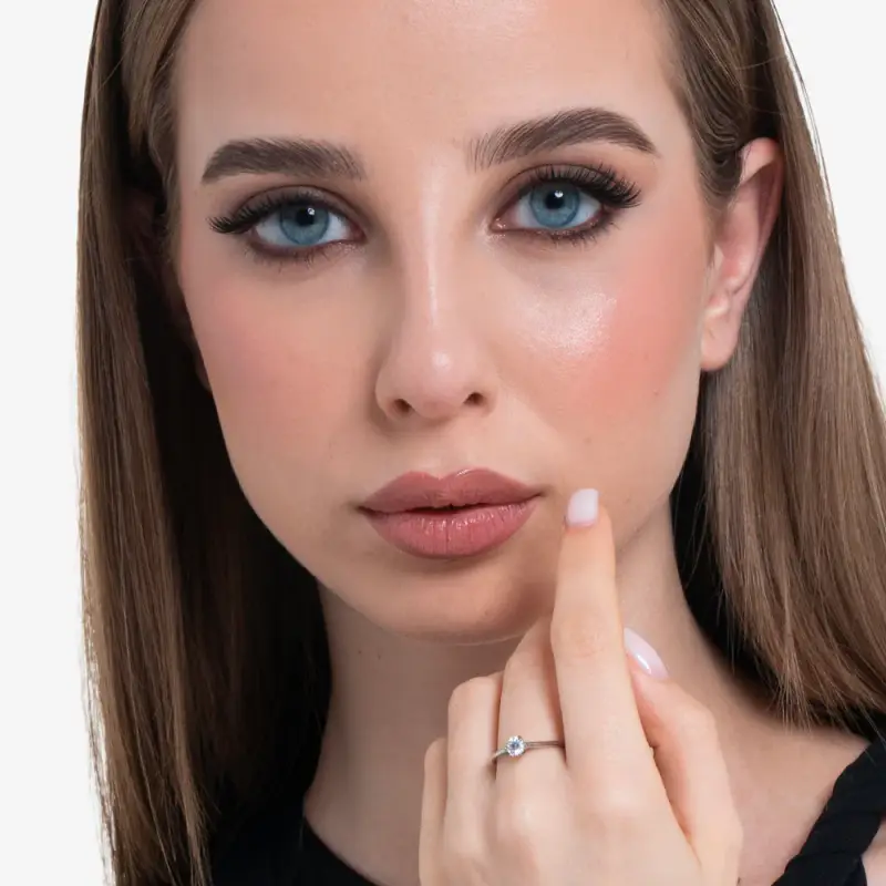 ANELLO DONNA IN ACCIAIO CON CRISTALLO BIANCO miniatura 3