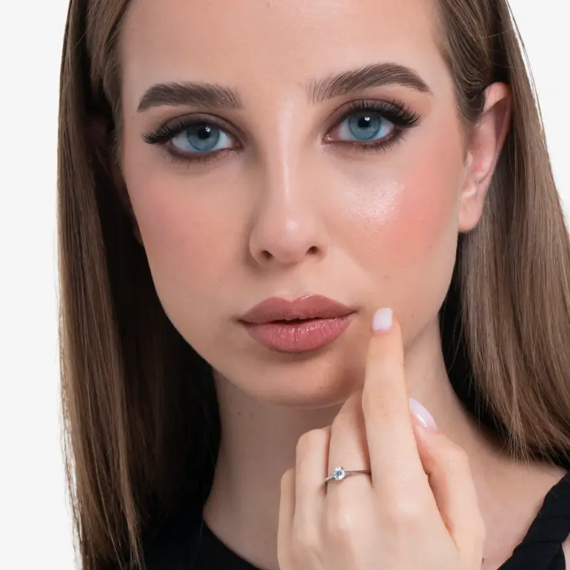 ANELLO DONNA IN ACCIAIO CON CRISTALLO BIANCO miniatura 3