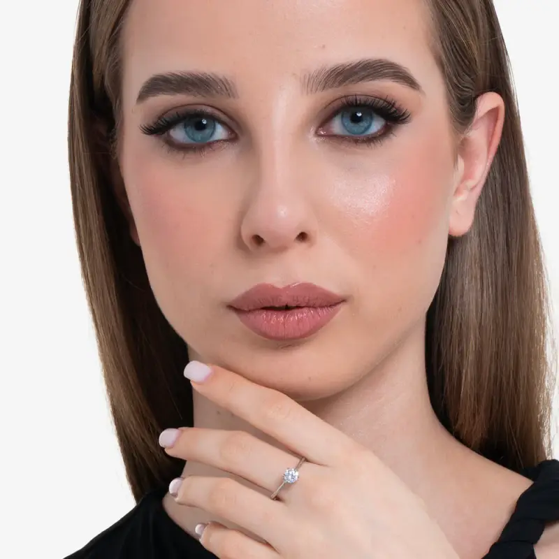 ANELLO DONNA IN ACCIAIO CON CRISTALLO BIANCO miniatura 3