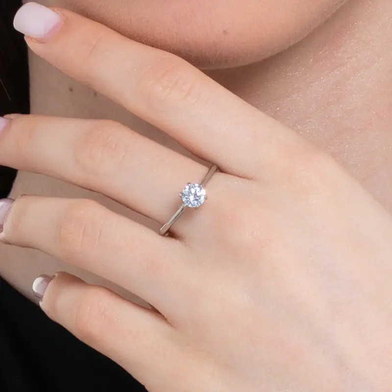 ANELLO DONNA IN ACCIAIO CON CRISTALLO BIANCO miniatura 2