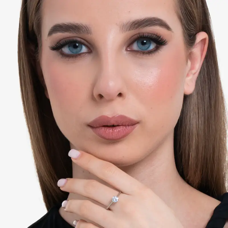 ANELLO DONNA IN ACCIAIO CON CRISTALLO BIANCO miniatura 3