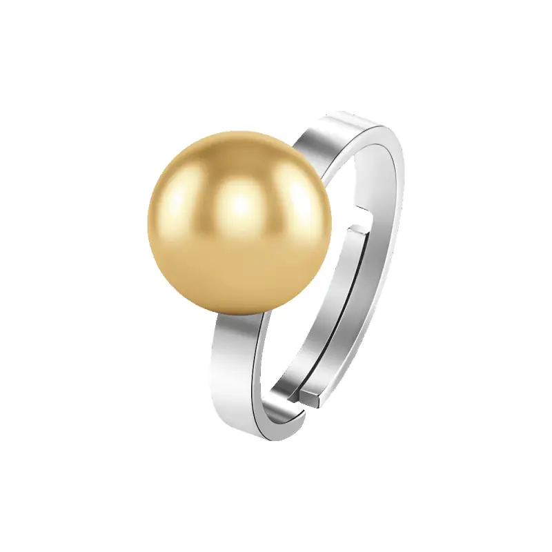 ANELLO DONNA IN ACCIAIO CON SFERA IN ACCIAIO IP GOLD