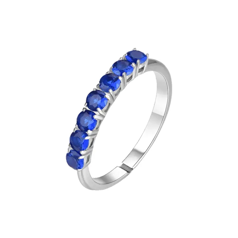 ANELLO DONNA IN ACCIAIO CON ZIRCONI BLU MISURA M