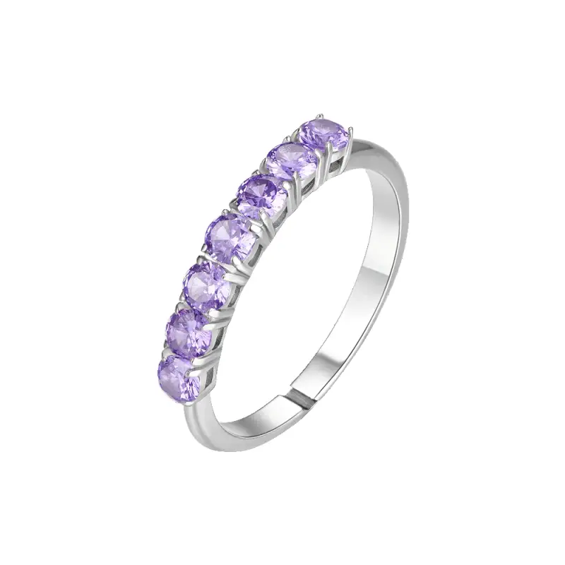 ANELLO DONNA IN ACCIAIO CON ZIRCONI VIOLA MISURA S