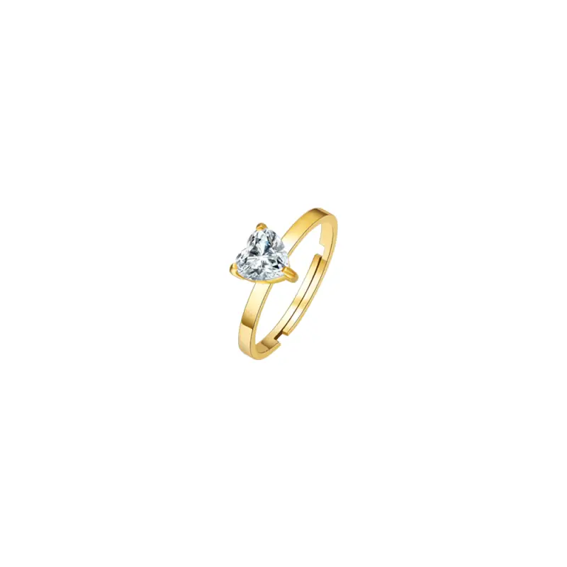 ANELLO DONNA IN ACCIAIO IP GOLD CON CUORE CRISTALLO BIANCO