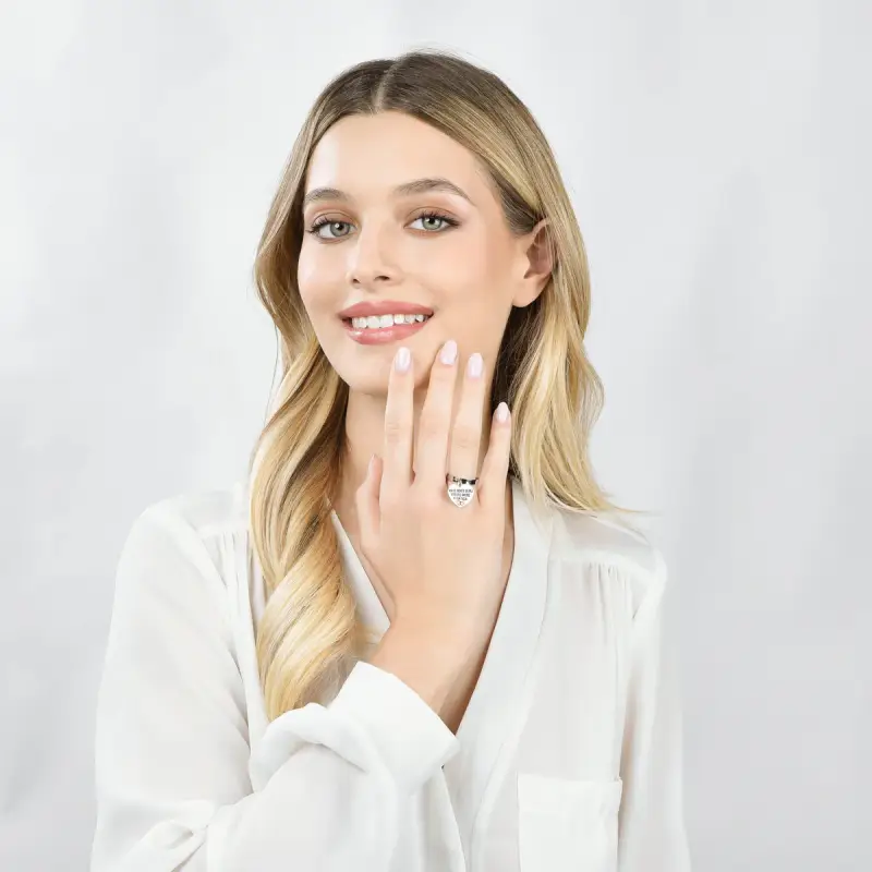 ANELLO DONNA IN ACCIAIO NON C'E' NIENTE DI PIù VERO DELL'AMORE DI TUA FIGLIA miniatura 3