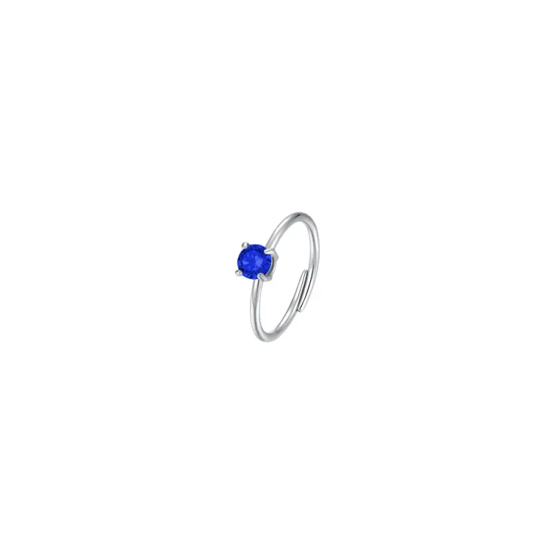 ANELLO DONNA IN ACCIAIO ZIRCONE BLU